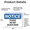 Signmission Please Do Not Block Door, 14 in W x Rectangle, Vinyl Decal OS-2PACK-NS-D-1014-L-17374 - alternate 2